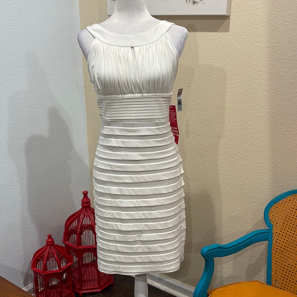 NWOT AA studio off white dress, size 10